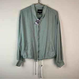 Steve Madden Lightweight Green Bomber Jacket NWT, Medium